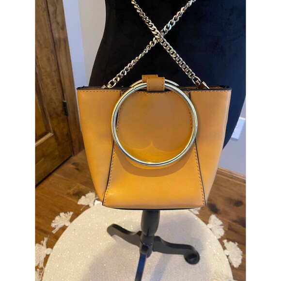 Co Lab Bangle Tote Bucket Vegan Tan w/ Gold Chain Purse Bag by Christopher Kon - Picture 3 of 11